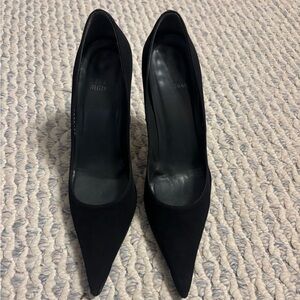 Stuart Wietzman Elegant Black Women's Heels With Silver Details